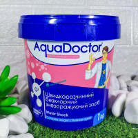 Дезінфектант (безхлорна хімія для басейну) AquaDoctor Water Shock О2 на основі активного кисню 1 кг Аквадоктор
