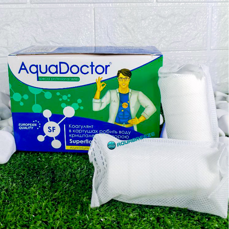 Хімія для басейну Коагулянт AquaDoctor FL SuperFlock проти каламутності у воді у картушах для басейну 1 кг