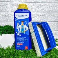Хімія для басейну рідина очищення чаші басейну AquaDoctor MC MineralCleaner 1 л щітка для чищення басейну шкребок