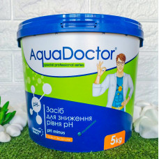 Засіб для зниження рівня pH Minus AquaDoctor в гранулах 5 кг, хімія для басейну Аквадоктор